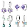 Fashionable Pansy Lily Of The Valley Firefly Earrings Light Luxury Elegant Ear Jewelry