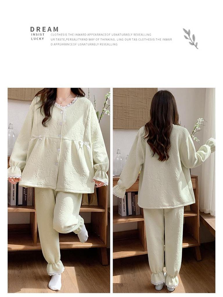 Air Cotton Maternity Pajama Set: Spring & Autumn Nursing and Postpartum Wear for Women