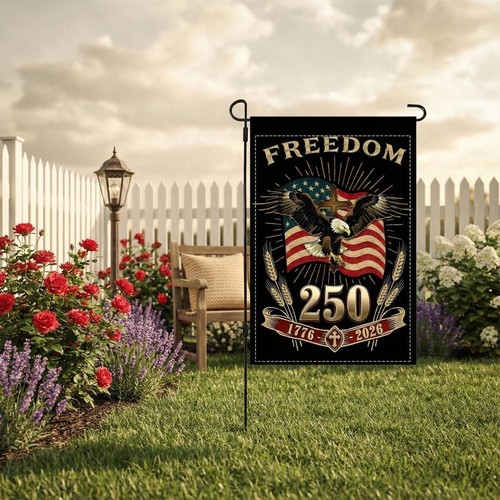 The People 1776-2026 Flag Memorial Day Patriotic 250th Birthday 250 Years United States Indoor Garden Decoration (250 YEARS)
