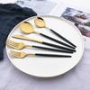 10People Black Silver Flatware Cutlery Set Knife Dessert Fork Spoon Dinnerware Stainless Steel Tableware Set Party Kitchen Tool