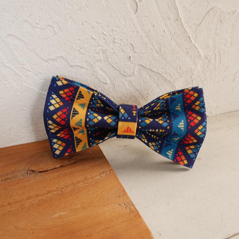 Desert Kingdom Pet Collar with Teddy Bow Tie Ornament - MUTTCO UBT-194 L