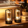 Portable Rechargeable LED Atmosphere Lamp, Vintage Creative Table Light, Touch Dimmable Decor Lighting for Bedside, Desk, Restaurant, Camping