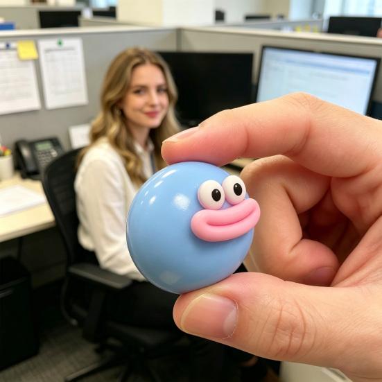 Cartoon Sausage Mouth Stress Ball Toy Stress Relief Big Eyes Squeeze Ball Fidget Toy Slow Rising Home Office Worker Desk