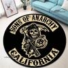 Sons of Anarchy Retro Bedrukte Ronde Vloerkleed Woonkamer Slaapkamerkleed Antislip Deur Yoga Mat Vloermatten Verjaardagscadeau