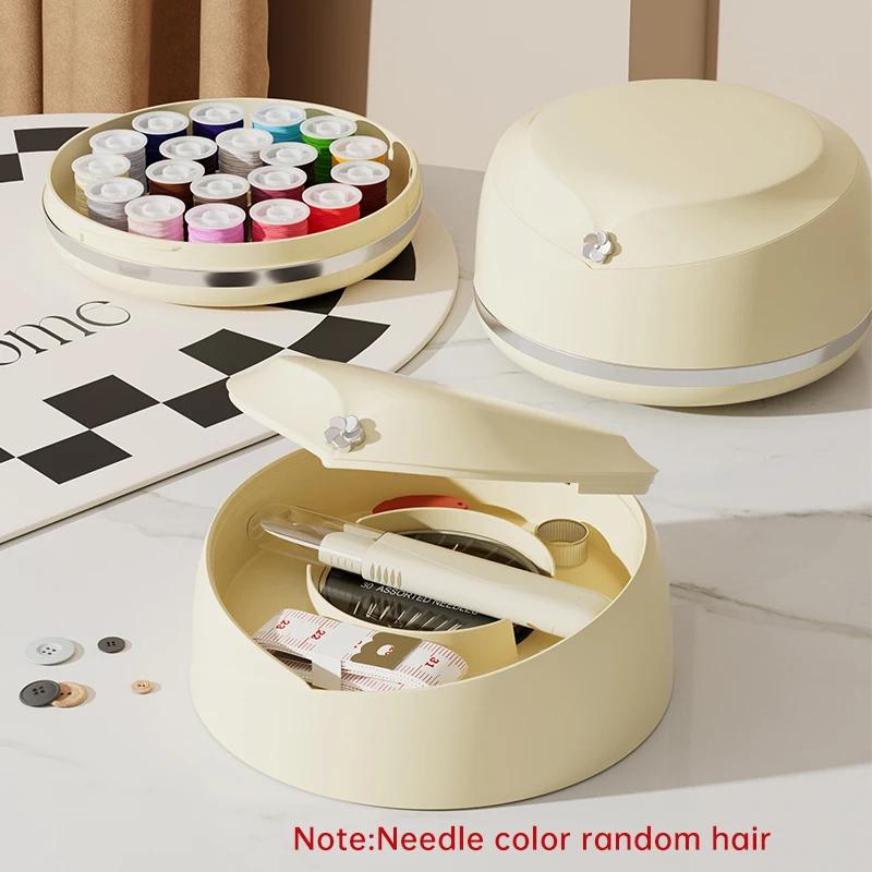 Portable Sewing Box Divided Into Compartments To Store 24 Sets of Sewing Tools Light Luxury Household Dust-proof Box Seam Ripper