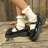 Women Lolita Shoes New Pearl Chain Mary Jane Shoes Woman Fashion Versatile Outdoor Platform Heels Shoes Women