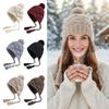 Fashion Tassels Knitted Hat Warm Windproof Earflap Cap Solid Color Cold Proof Beanie Hat Winter