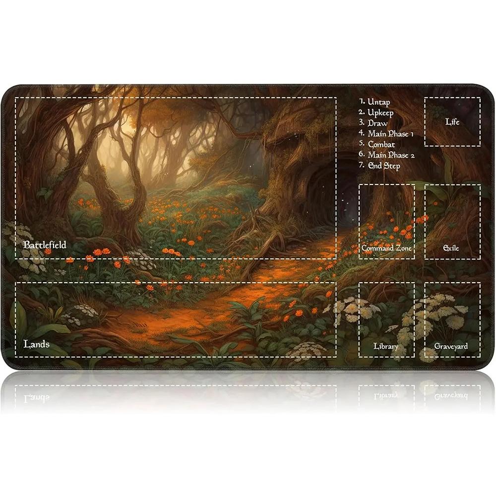 1pcs The Great Wave Off Kanagawa Zoned Mtg Playmat Large Locking Edge Nonslip Rubber Desk Mat For Tcg Commander Game