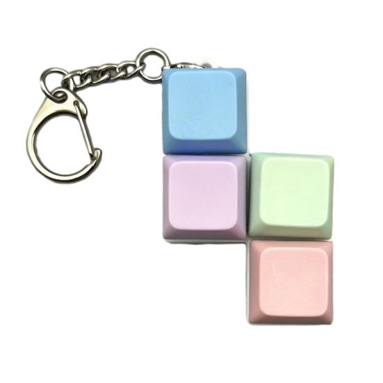 

Colorful Keyboard Fidget Toys Mechanical Button Keyboard Clicker Keychain Creative Decompress Toy for Adults Work Stress Anxiety Relief D