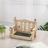 Durable Wooden Hanging Bird Feeder Chair Design Rest Stand Bird Food Container Large Capacity Decorative Wildlife Habitat Yard