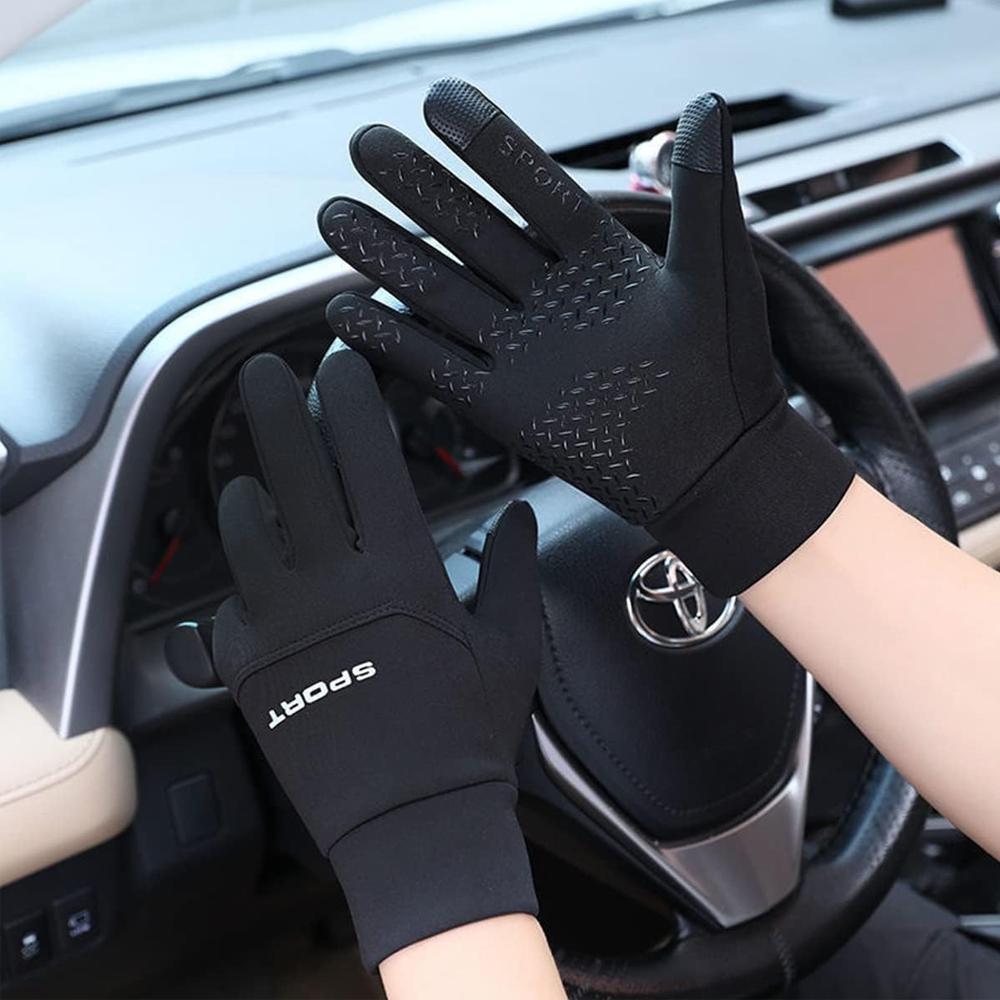 Touch the Net Waterproof Gloves, Men's and Women's Snow Gloves, Bicycle Warm Gloves, Suitable for Running, Riding a Motorcycle,