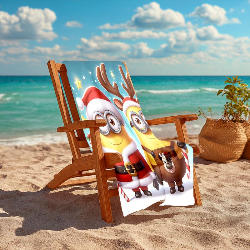 1Pc Christmas Minions Costumes Beach Towel Quick Dry Multiuse For Beach Pool Gym Yoga Home Travel Christmas Halloween Xmas Gift S1276