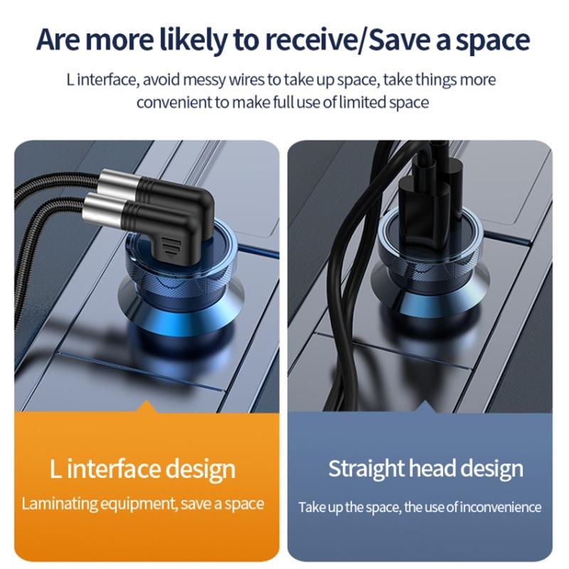 A9 0.5m Type-C to Lightning 30W Fast Charging Cord Dual Elbow Plug Nylon Braided Data Cable