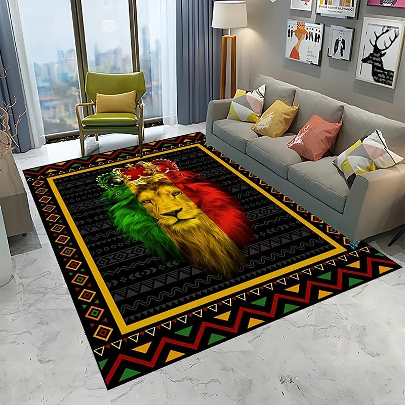 Lion King Print Area Rugs Modern African Animal Floor Mat Bathroom Kitchen Carpet Living Rooms Bedrooms Home Office Decoration