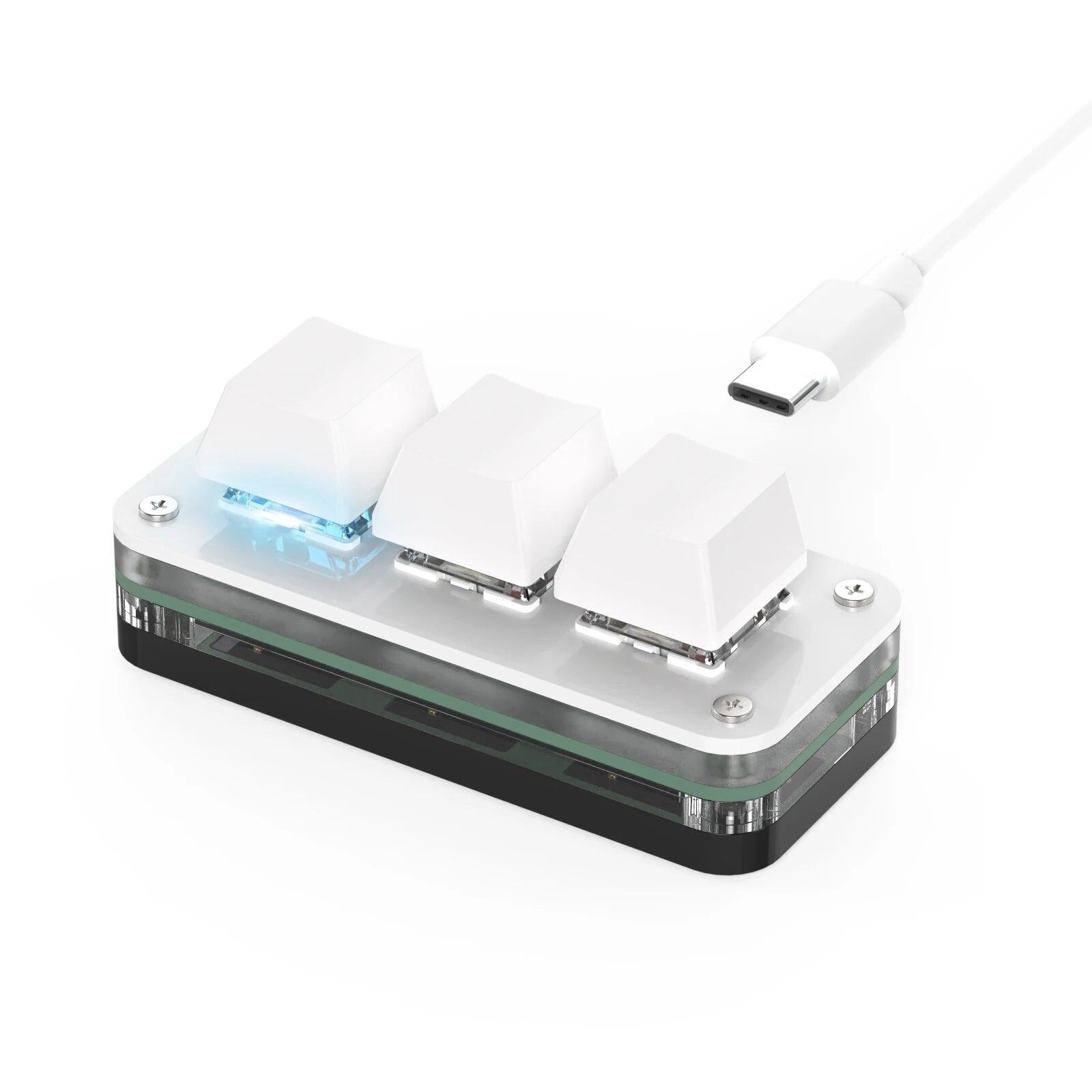 

USB-C Кастомна Клавіатура Міні Копіювати Вставити 2 3 6 Клавіш Ручка зі Світлодіодним RGB Світлом Механічні Гаряча Заміна Програмовані Макро Клавіатури Red Switch