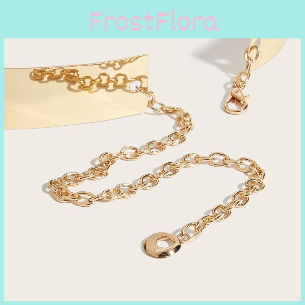 Gold Metal Belt With Lobster Clasp And Extended Chain For Daily Fashion Accessory