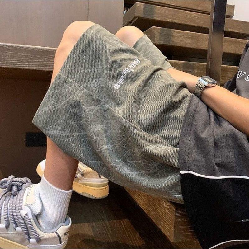 

Летние Дышащие Тонкие Шорты Носить Большой Размер Свободные Спортивные и Повседневные Пятиточечные Средние Брюки 4XL зелёный