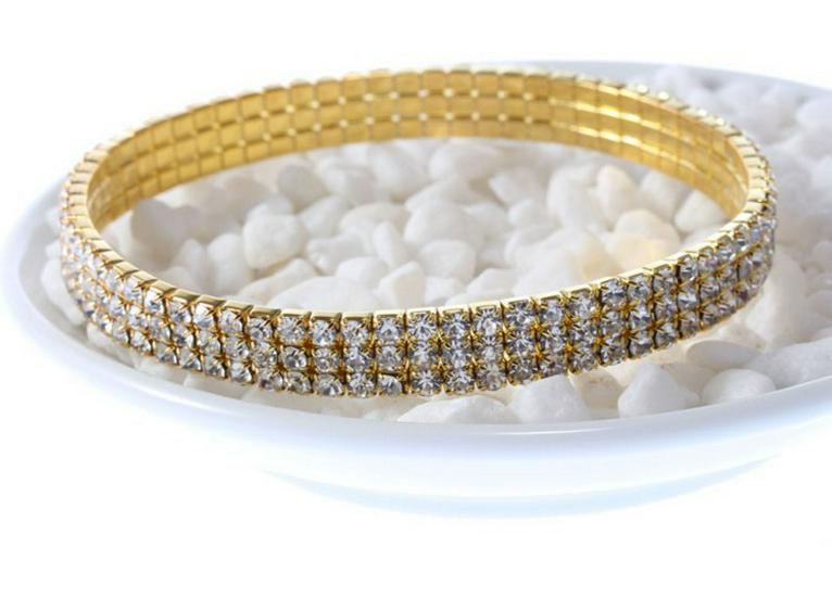 European & American Fashion Crystal Rhinestone Claw Chain Multi-layer Elastic Anklet Bracelet