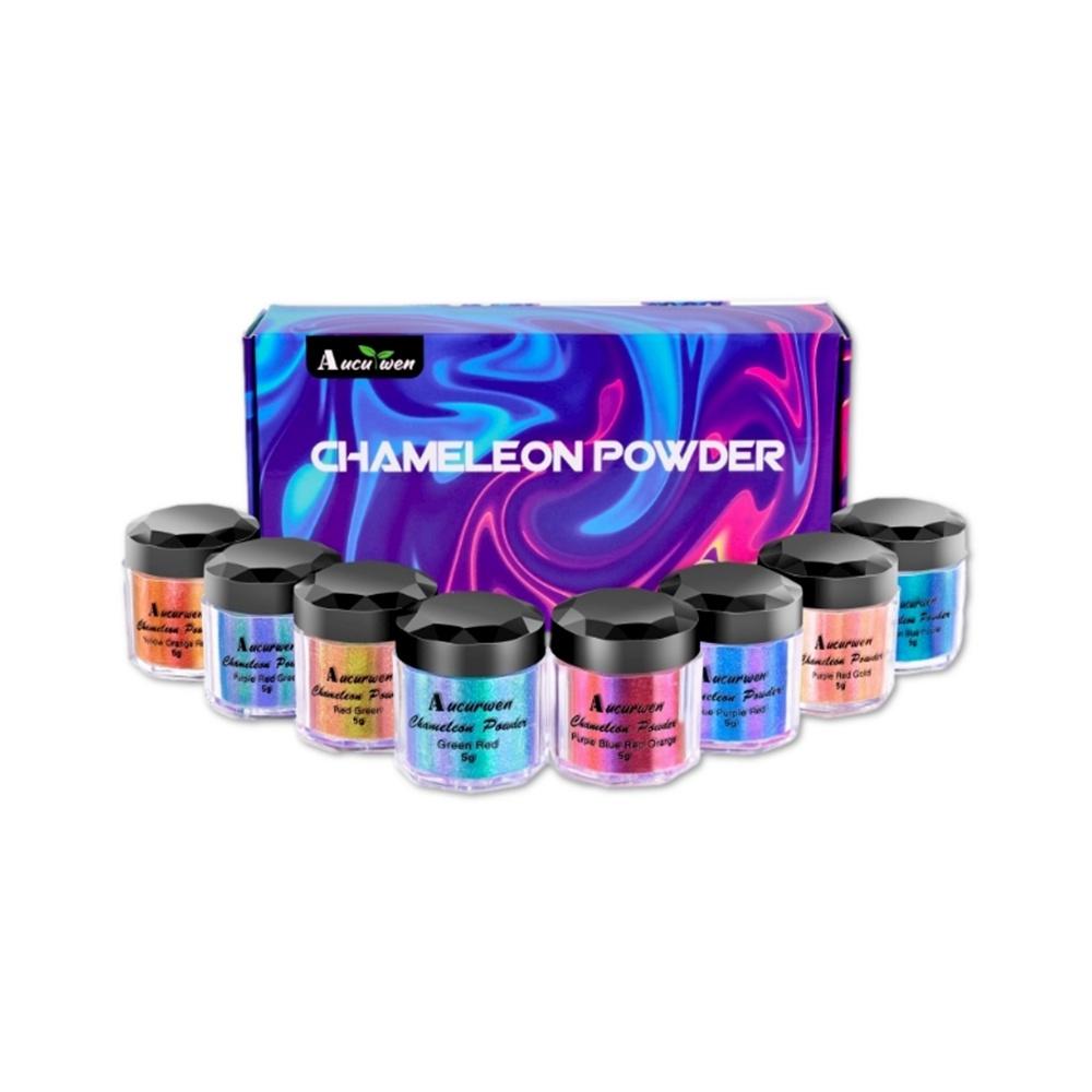 

8 Color/Box Chameleons Pigment Pearlescent Epoxy Resin Glitter Magic Discolored Powder DIY Crystal Colorant Jewelry Making Dye