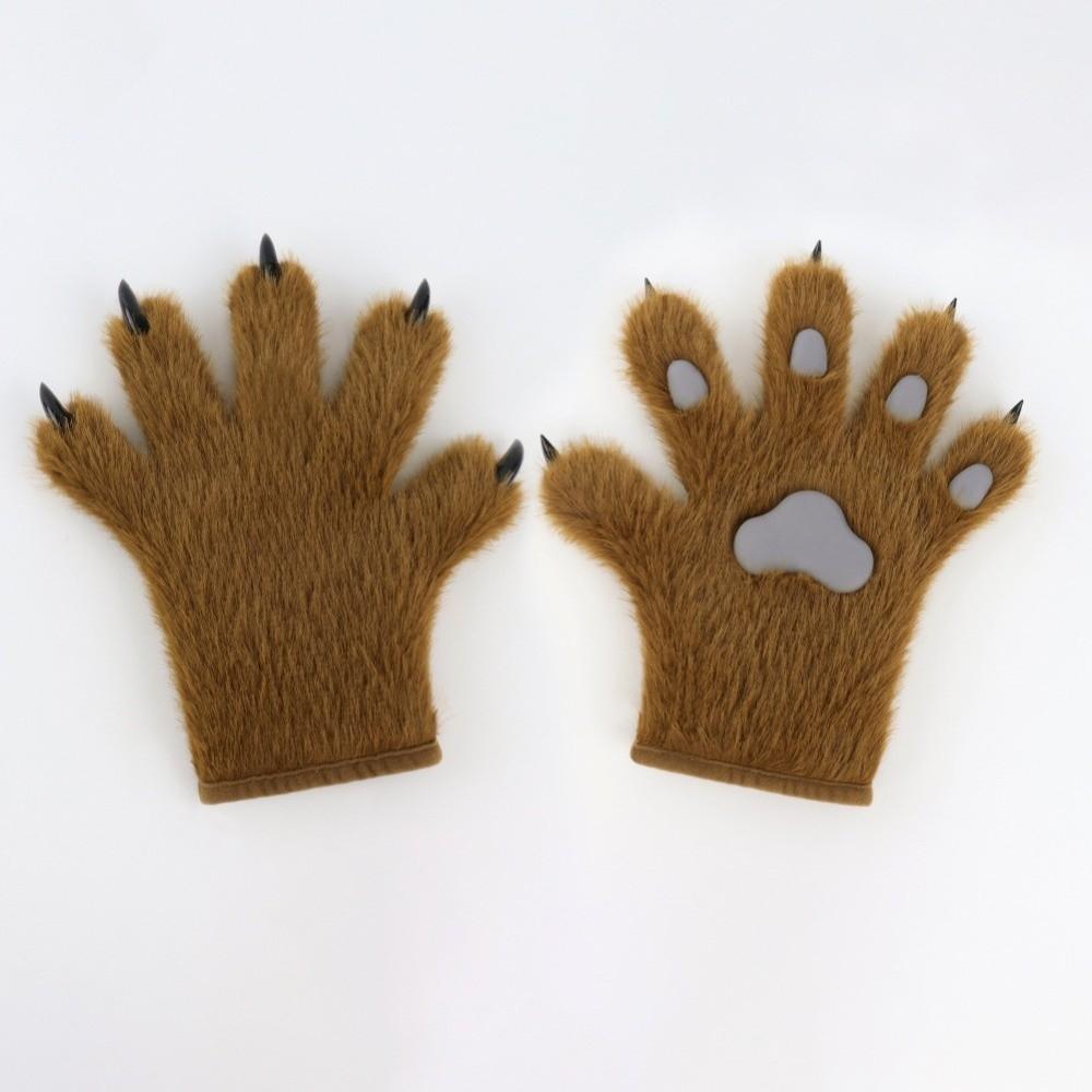 Thicken Plush Cat Paw Gloves Cartoon Puppy Claw Mittens Fashion Cosplay Costume Gloves  Gifts