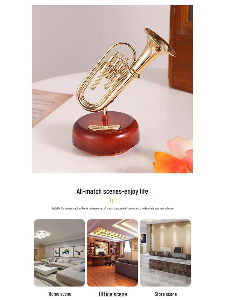 Vintage Gramofon Müzik Kutusu: Ev veya Ofis İçin Dekoratif Süs, Mükemmel Sevgililer Günü veya Doğum Günü Hediyesi