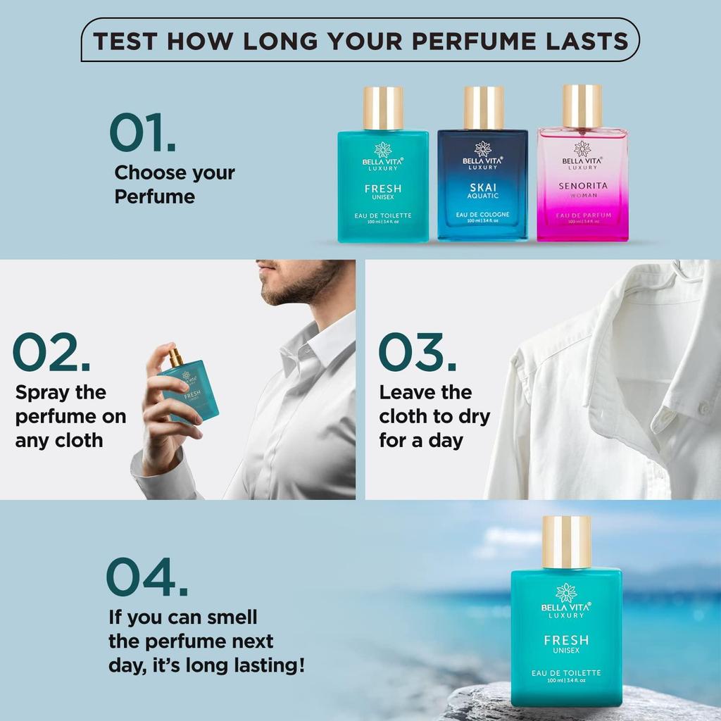 Bella Vita Luxury FRESH Eau De Toilette Unisex Perfume for Men & Women