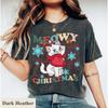 Cute Mary Cat Meow Meow Christmas Shirt Four Seasons Casual Unisex and Women Suitable Casual Fashion Tshirt