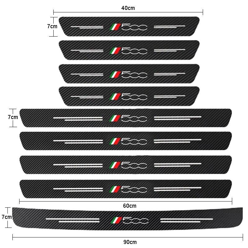 Autotürschwellenplatte Kohlefaseraufkleber für Fiat Abarth 500 Abarth 124 Abarth 595 500x 500l 500c Autozubehör
