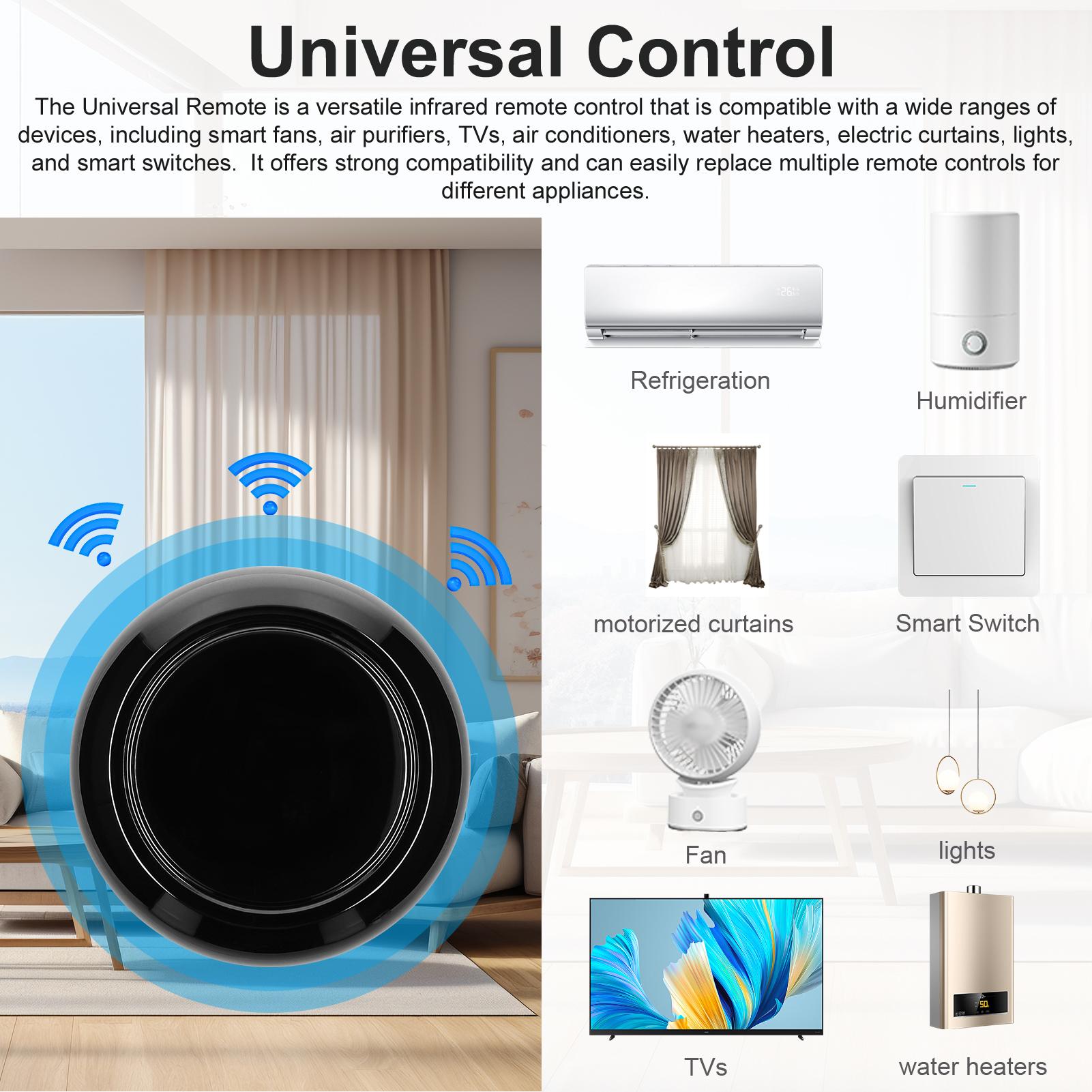 WiFi IR Remote Controller All-in-One Wireless Controller Infrared Controller Compatible with Assistant Voice Control