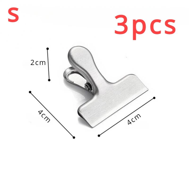 1/3pcs Stainless Steel Bag Clipsf For Food Heavy Duty Metal Silver Food Clips Office Paper Clamps Air Tight Seal Snack Clips