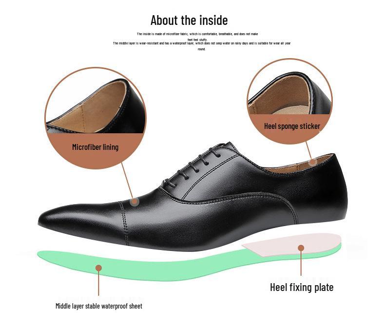 2024 New British Style Men's Leather Derby Shoes - Formal Lace-Up for Business & Office