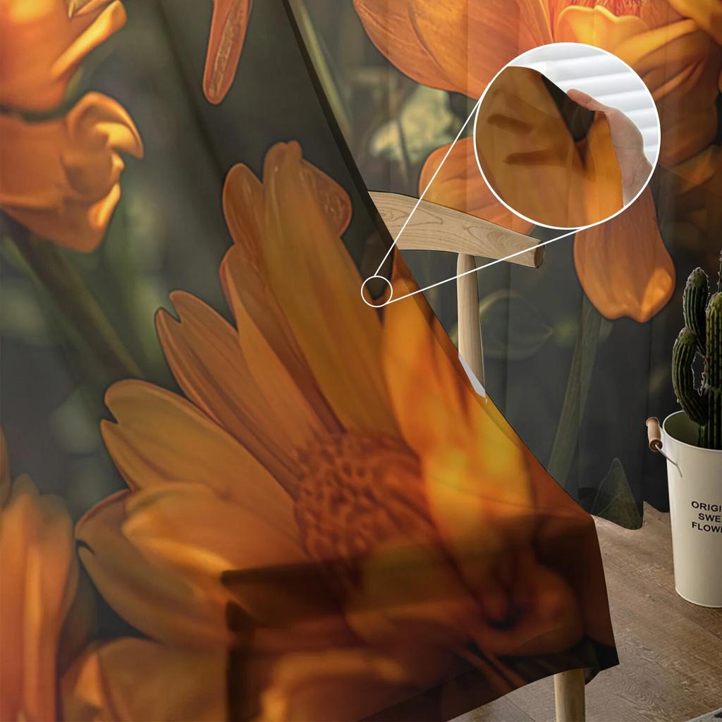 Chrysantheme Blume Tüll Vorhänge für Wohnzimmer schiere Vorhang für Schlafzimmer Fenster Jalousien Voile Vorhänge