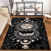 Vintage Black Moon and Sun Pattern Rug with Celestial Design Suitable for use as an anti-slip for living room bedroom sofas