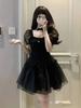 Preferred First Love Small Black Dress French Retro Black Pure Desire Dress Women's Spring and Autumn Design Sense Niche Bubble