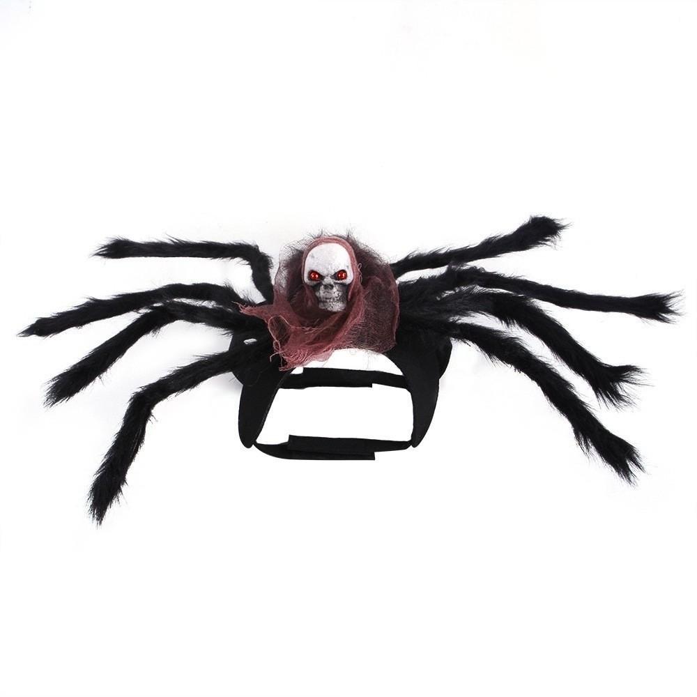 Realistic Cat Spider Outfit Skull Face Design Pet Spider Costume for Prank Prop