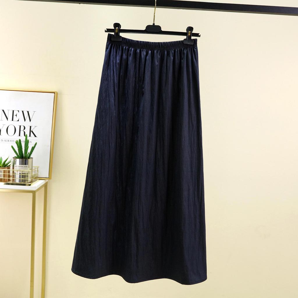 Women's High Waist Summer A-Line Maxi Skirt - Solid Color, Loose Fit