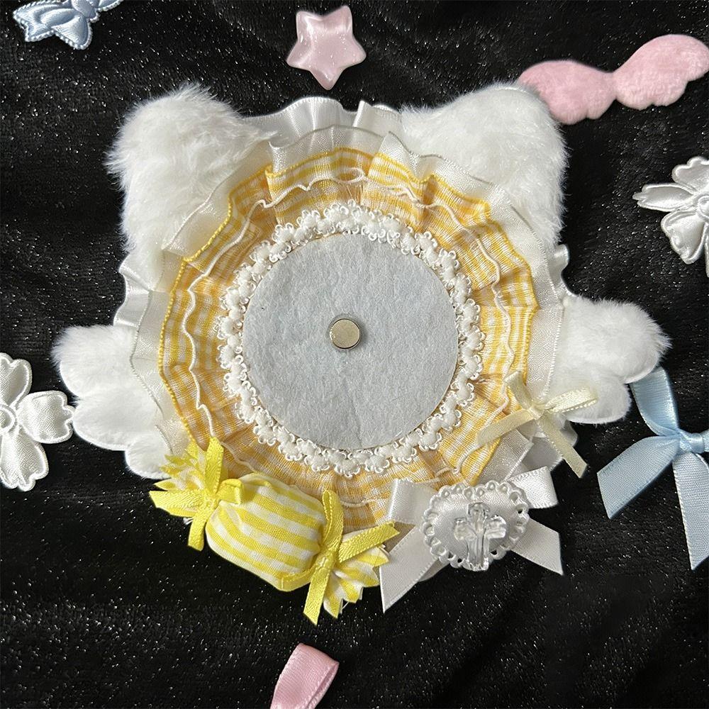 Flower Wings Badge Display Base Plush Cat Ear Pins Tray Cute Badge Holder Anime Badge Decoration