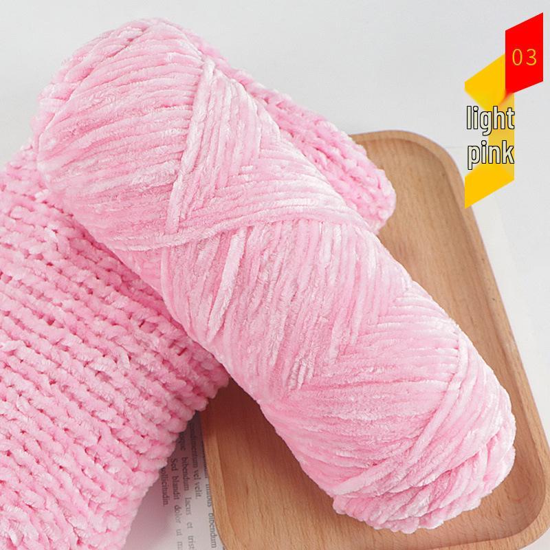 Chenille Gold Velvet Chunky Yarn Kit for Hats, Scarves, Sweaters, Dolls, and DIY Knitting