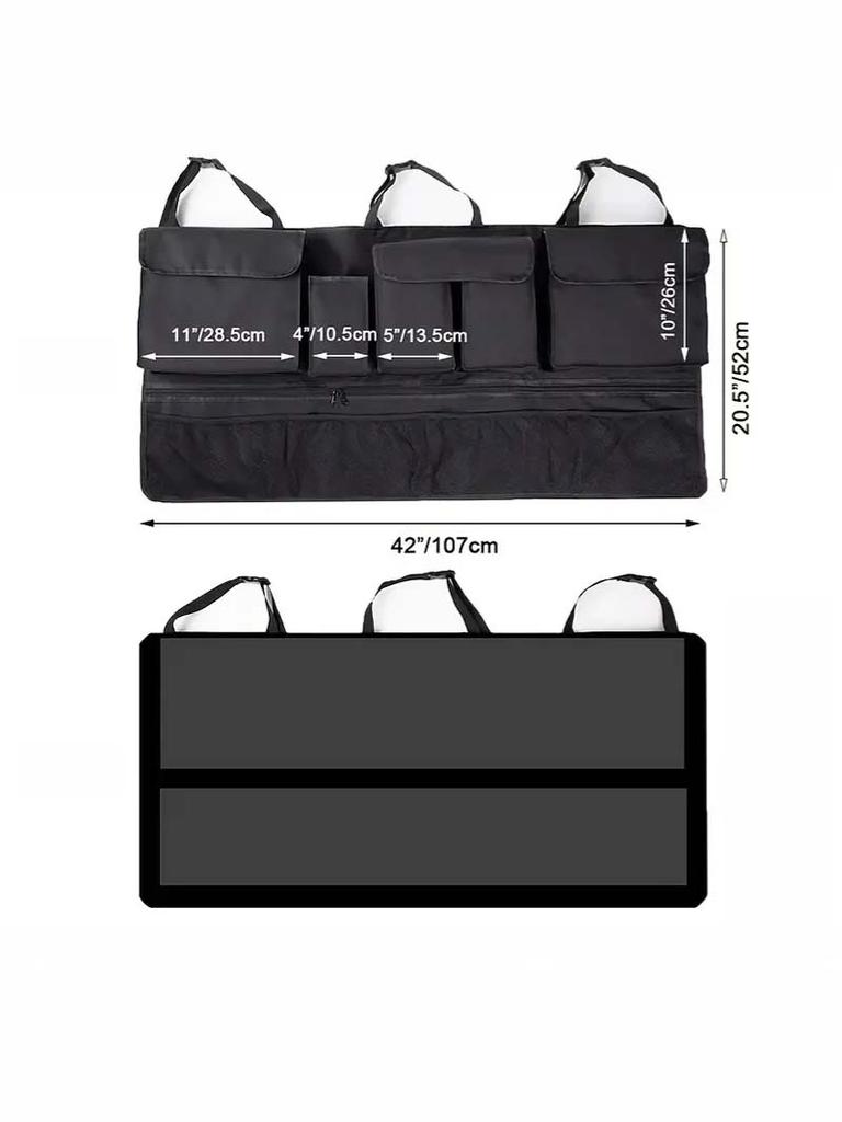 Car Trunk Storage Bag, Seat Back Organizer, SUV Rear-Seat Multi-Functional Storage Net, Car Interior Accessory