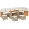 Garden Sofa Set with Cushions 12 Pcs Beige and Cream Poly Rattan