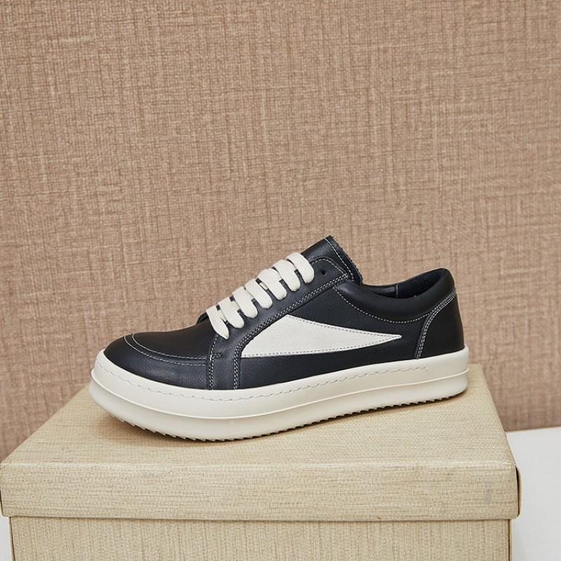 

Leather Low-cut Shoes Men s Genuine All-match Fashionable Casual Skate Sneakers 43 чёрный