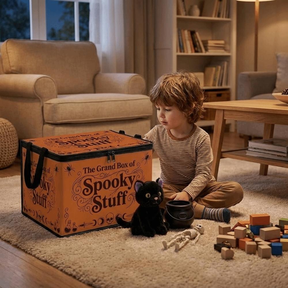 Large Capacity Spooky Stuff Storage Container Space Saving Gothic Storage Basket Bedroom