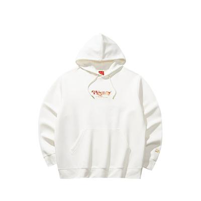 Anta Good Things Happen Series Letter Print Loose Warm Versatile Hoodie Men Hoodies Ivory 152518702-1