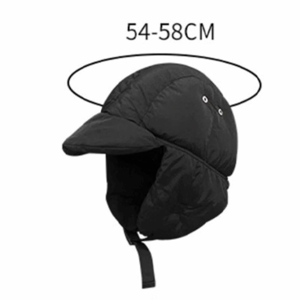 Padded Thermal Pullover Bomber Hat Adjustable Buckle Ear Flap Hat Retro Trapper Hat Winter