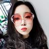 Frameless diamond-encrusted fashionable women's side sunglasses, women's street style glasses, outdoor UV-resistant sunglasses