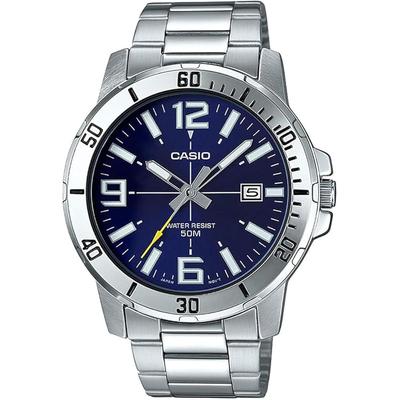 Casio Standard Analog Quartz Men's Watch MTP-VD01D-2BV Metal Band Blue Imported Model