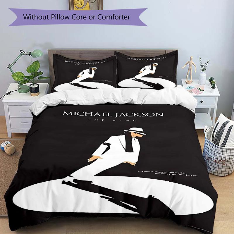 3pcs bedding set Michael Jackson Includes 1 Comforter + 2 Pillowcases, Without Pillow Inserts, Soft Comfortable, Lightweight Breathable, Pri