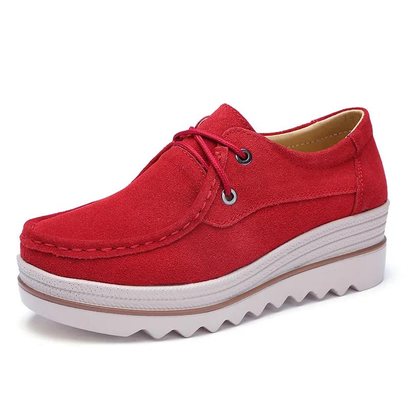Genuine Leather Women's Casual Shoes Loafers Autumn Women Platform Shoes Sneakers Wear-resistant Women Flats Zapatillas De Mujer
