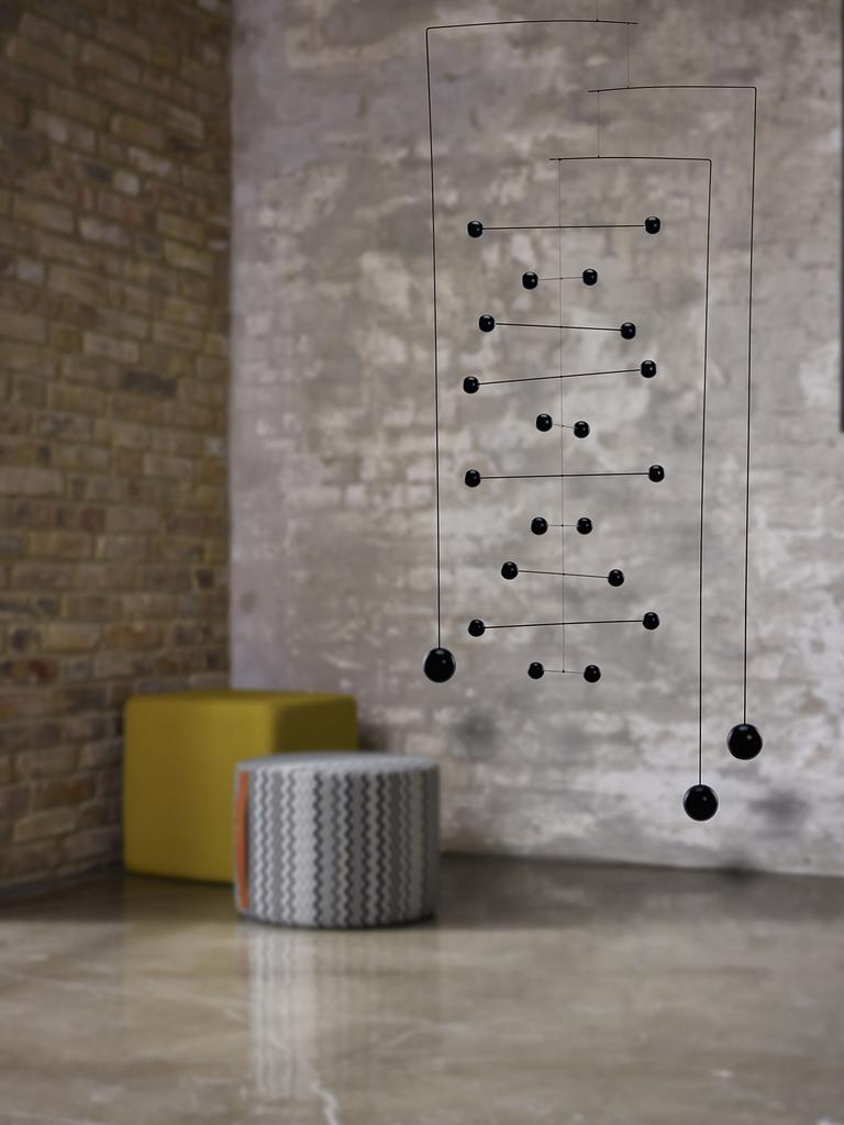 Flensted Counterpoint Large Black Hanging Mobile 44 inches Beechwood and Steel Handmade in Denmark - - -