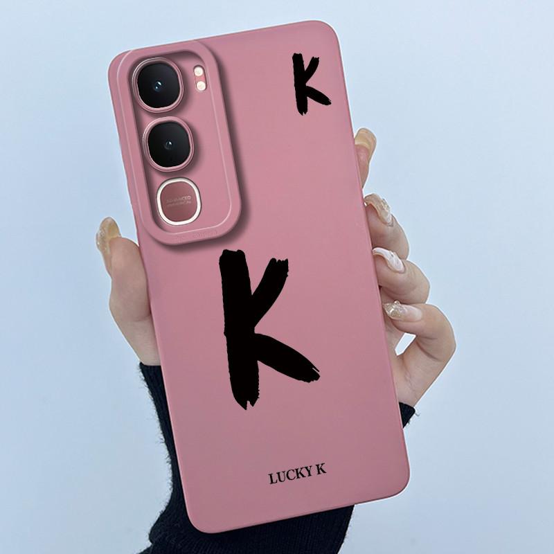 For Vivo Y21d Case Cover Lucky Initial Letter Silicone Soft Matte Phone Bumper for Vivo Y21d Y 21d VivoY21d 4G 5G 2025 Casing
